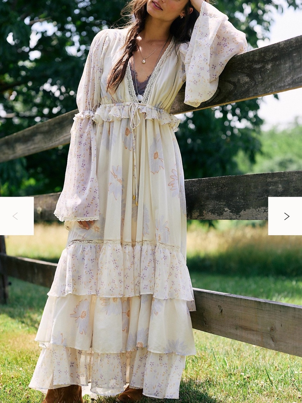 Free People Calypso Maxi dress in tea combo - Picture 1 of 5